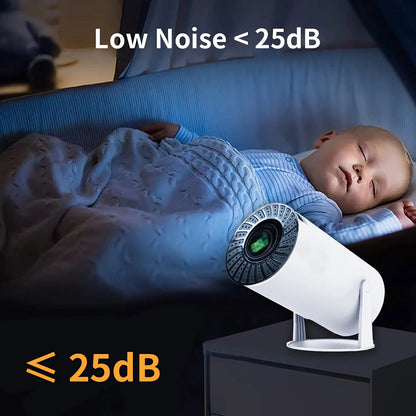 Mini HY300 Projector with Android 12 2GB RAM 16GB ROM WIFI 6, Max 4K, Bluetooth Video Projectors